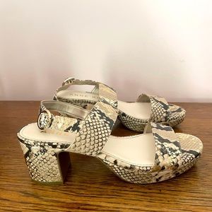 Snake skin strappy heels